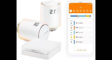 Netatmo Slimme Radiatorknop Multi Room Starterpack – 2 Slimme Thermostaatknoppen - werkt met Google Home & Apple Homekit