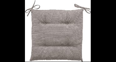 Hespéride Korai Stoelkussen met lintjes - Waterafstotend - Afneembare hoes - 4 knopen - 40x40cm - Taupe