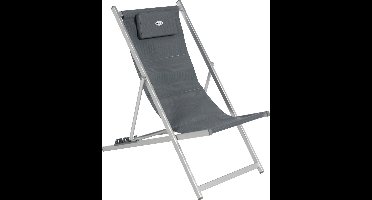 Hespéride Honolulu Outdoor Strandstoel - vouwstoel - ligstoel - campingstoel - Grijs - Gewatteerde canvas