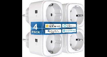 BELIFE Geschikt voor Apple Homekit Smart Plug- 4 Pack - Werkt alleen met Apple Homekit - Smart Stekker - Wall Plug- Slimme stekker Apple Homekit
