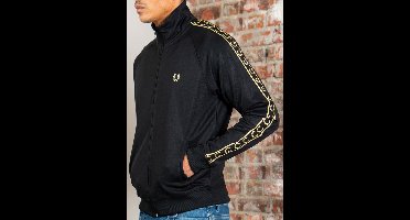 Fred Perry Contrast tape track jacket - black champagne
