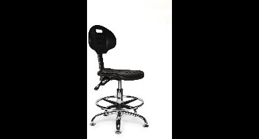 Ergonomische Werkplaatsstoel Zwart Op Wielen Laag (40-57cm) / zonder Voetsteun / Standaard wielen