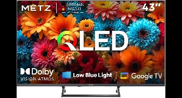METZ 43MQF7500Z QLED TV 43 inch – 4K UHD – Smart Google TV – HDR10 – Dolby Audio – WiFi – Triple Tuner