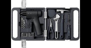 HOTO 16V Cordless Drill Tool Kit Brushless – Accuboormachine Gereedschapsset Borstelloos – Complete Gereedschapsset – 50 Nm – 2 Snelheden – USB-C Oplaadbaar – Inclusief Handgereedschap & Bits