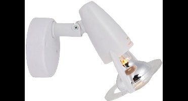 Wandlamp Woonkamerlamp Slaapkamerlamp Wandlamp Ganglamp, wit kunststof, 1x E14 spot verplaatsbaar, H 12 cm