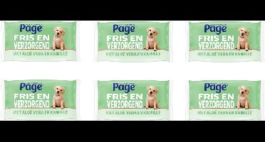Page ® Vochtig Toiletpapier - Fris en Verzorgend - Verrijkt met Aloë Vera & Kamille | 6 pakken à 38 stuks - Voordeelverpakking | Totaal 228 velletjes Multipack | Biologisch afbreekbaar