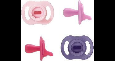 Tommee Tippee Ultra-light StayPut fopspeen - 18-36 maanden - set van 4 - silicone fopspeen uit één stuk - Roze multi