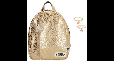 Zebra Trends Rugzakje Gold Metallic leo, goud - kinderrugtasje, rugtasje, kinderrugzakje, rugzakje + armbandje