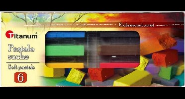 Titanum - Serie - Droge Pastelkrijtjes - 6 Kleuren - Hoge Kwaliteit