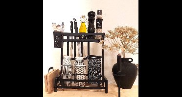 PINGYANG RONGRONG HANDICRAFT FACTORY - Keukenkastorganizer - 2-lagen - Zwart - Loftstijl