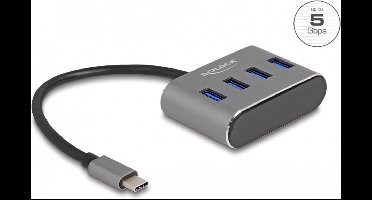 Delock 4 Port USB 5 Gbps Hub with USB Type-C™ connector – USB Type-A ports on top