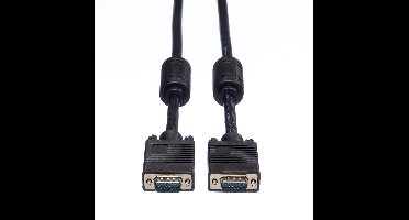 ROLINE SVGA High Quality Kabel met ferrietkernen + DDC, HD15M/M, 15pins, 2 m