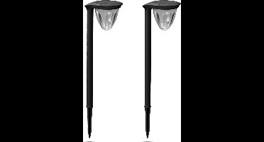 FlinQ Juno - Solar Tuinverlichting - Tuinverlichting op zonne-energie - Multifunctioneel - 2-pack - Zwart