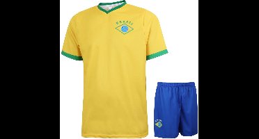 Brazilie Voetbaltenue - Voetbal Tenue Kinderen - Shirt en Broekje - Jongens en Meisjes - Volwassenen - Heren en Dames - Maat 140