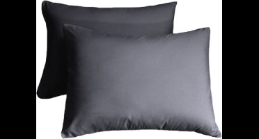 Y-NOT - Kussensloop Set (per paar) - Katoen - 60x70 - Donker Grijs