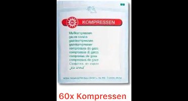 Noba - Kompressen - Gaaskompressen - Steriele Gaasjes - 12 Laags - 5x5 cm - 60 Stuks