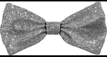 Plenty Gifts Vlinderstrik Glitter Zilver 10X5CM