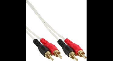 Tulp stereo audio kabel - wit - 5 meter