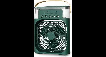 Draagbare 3-in-1 Ventilator en Airconditioner | Kleine Luchtkoeler met LED Nachtverlichting & Luchtbevochtiger | Kleur Groen - Ideaal voor Huis | BEKEND VAN TIKTOK