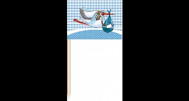 Folat Cocktailprikkers geboorte jongen - 50x stuks - prikkertjes - kraamversiering/babyshower
