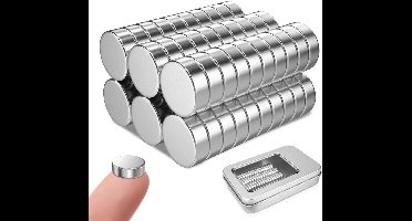 Magnetische - 10 x 3 mm - set van 60 - Neodymium - zilver