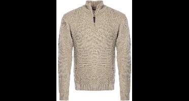 Carisma Heren Trui Opstaande Kraag Gebreid Motief Beige 7984 - XXL