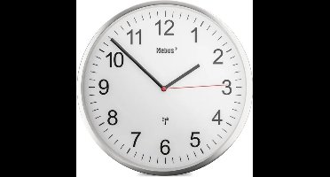 Mebus - Wandklok Radiocontrol 30cm Zilver