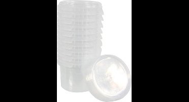 Merkloos Emmer Pp Rond Zonder Hengsel Incl Glasheldere Deksel 0,36 LTR (10 stuks)