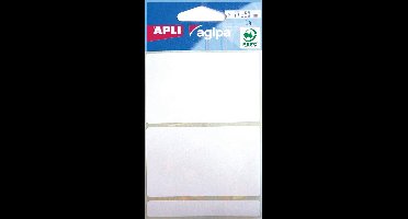 Agipa witte etiketten in etui ft 50 x 77 mm (b x h), 14 stuks, 2 per blad