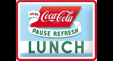 Coca Cola Lunch Metalen wandbord in reliëf 15 x 20 cm.