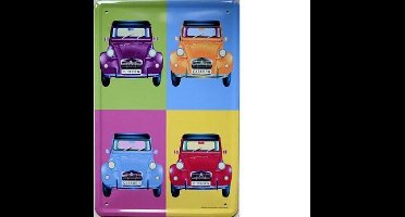 Citroen 2CV Warhol  Metalen wandbord 30 x 40 cm .