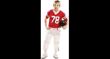 Rood American Football kostuum voor jongens - Verkleedkleding