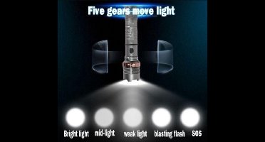 ABC-Led Torch LED Flashlight 6000 lumen - XML-T6 - 17 cm - aluminium legering