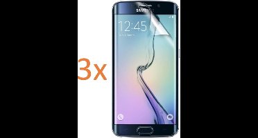3x Screenprotector geschikt voor Samsung Galaxy S6 Edge - Edged (3D) Glas PET Folie Screenprotector Transparant 0.2mm 9H (Full Screen Protector)