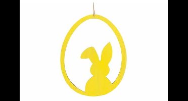 Ei Hanger Open Rabbit Geel 24x,3xh30cm Ovaal Hout