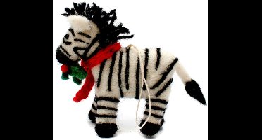 Zebra vilten kersthanger - Amica