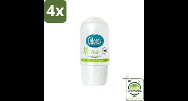 Odorex - Deodorant Roller - Natuurlijk Fris - Fris & Natuurlijk - 50 ml - Voordeelverpakking - 4 stuks - Natuurlijke frisheid - Deodorant roll-on