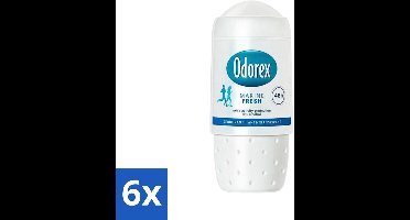 6 x Odorex - Deodorant Roller - Marine Fresh - Verkwikkende Geur - 50 ml - Deodorant Roller - Marine Geur - Anti-transpirant - 48 Uur Bescherming - 0% Alcohol