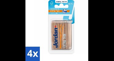 4 x Jordan Tandenstokers Double Ended Extra Thin 105 stuks per verpakking - Tandenstokers - Interdentale Ruimtes - Tanden Reinigen - Tandplak Verwijderen - Fluoride