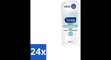 24 x Sanex – Deodorant Stick – Dermo Active Freshness – 65 ml - Deodorantstick - Frisheid - Huidbescherming - Zachte Textuur - Langdurige Frisheid