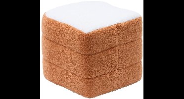 Toastvormige poef voor kinderen van bouclé-stof TOSTIE