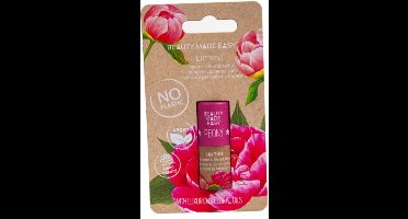 Beauty Made Easy Tinted Lip Balm - PEONY 6 g - zonder parabenen, zonder siliconen, vegan, dierproefvrij, biologisch afbreekbaar, voor droge lippen