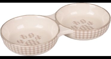 Flamingo Kattenvoerbak Mylo - Beige/Wit - 22.5 x 11 x 3.5 cm