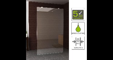 BWS Apollo Vrijstaand Douchewand 140x200cm 8mm NANO Coating