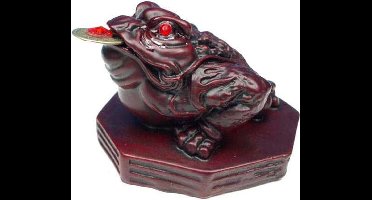 Minibeeldje Feng Shui kikker rood - 6 cm (2 stuks)