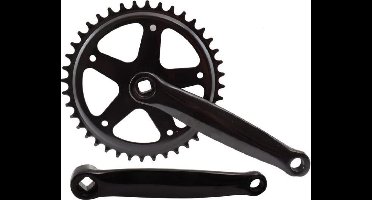 Crankset spieloos 40t staal 18 zwart 170mm - ZWART