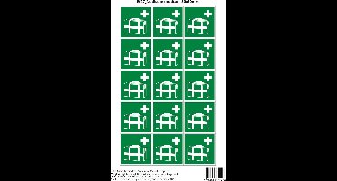 Pictogram sticker E027 Medische noodtas - 50x50mm 15 stickers op 1 vel
