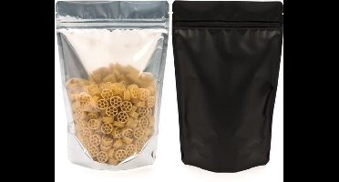 Stazakken Transparant/Zwart 8x5x13cm | 28 gram (100 stuks)