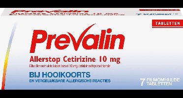 Prevalin Allerstop 10mg Cetirizine - hooikoorts tabletten - 7 hooikoortstabletten