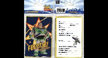 12 Uitnodigingskaartjes met envelop - Toy Story 4 - Buzz Lightyear - 9 x 13.5 cm
